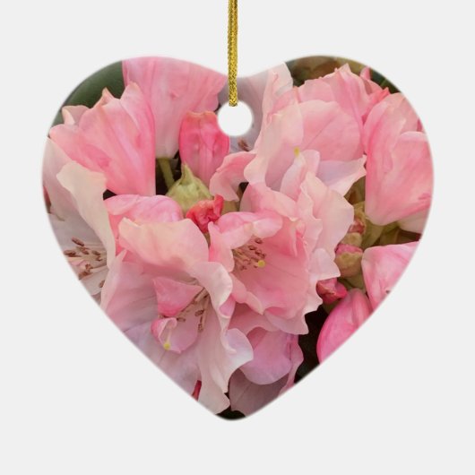 ピンクのシャクナゲの花 セラミックオーナメント (裏面)