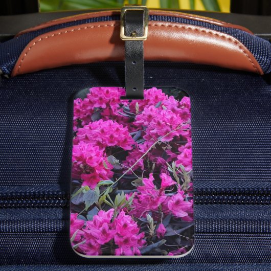 ピンクのシャクナゲの花 ラゲッジタグ (正面インサイチュ2)