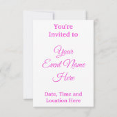 ピンクのシャクナゲの花 招待状 (裏面)