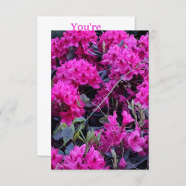 ピンクのシャクナゲの花 招待状