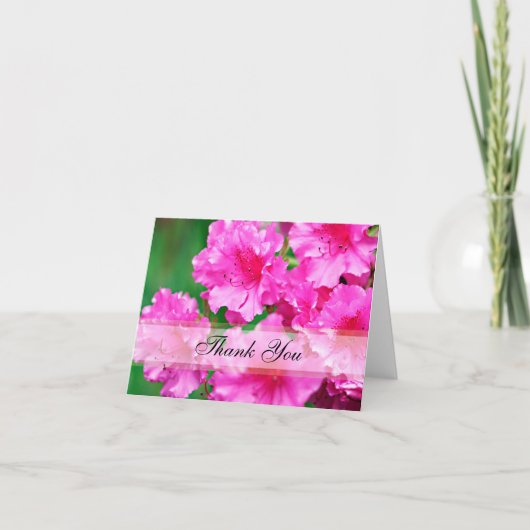 ピンクのシャクナゲ花ありがとう サンキューカード (正面)