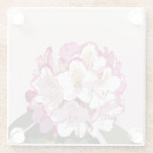 ピンクのシャクナゲ花ガラスコースター ガラスコースター (裏面)