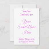 ピンクのシャクナゲ花 招待状 (裏面)