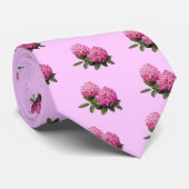 ピンクのシャクナゲ2本 ネクタイ (ロール)