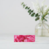 ピンクのシャクヤクのしおりの名刺 スキニー名刺 (スタンド正面)