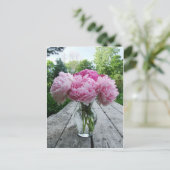 ピンクのシャクヤクのつぼ ポストカード (スタンド正面)