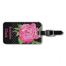 ピンクのシャクヤクのカスタムな荷物のラベル