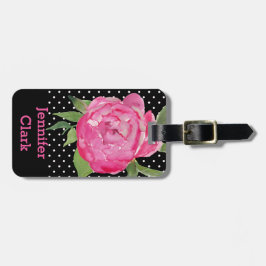 ピンクのシャクヤクのカスタムな荷物のラベル ラゲッジタグ