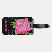 ピンクのシャクヤクのカスタムな荷物のラベル ラゲッジタグ (裏面横)