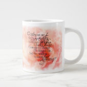 ピンクのシャクヤクのジャンボマグが付いている平静の祈りの言葉 ジャンボコーヒーマグカップ (右)