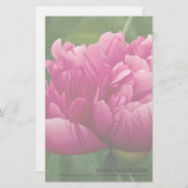 ピンクのシャクヤクのパーソナライズな文房具 便箋 (正面/裏面)