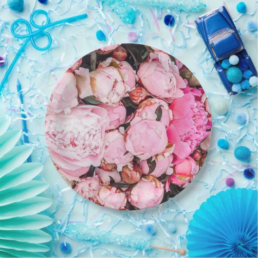 ピンクのシャクヤクのパーティーのデザイン ペーパープレート (パーティー)