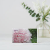 ピンクのシャクヤクのプロフィールか名刺 名刺 (スタンド正面)