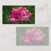 ピンクのシャクヤクの個人事業カード 名刺 (正面/裏面)