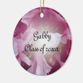 ピンクのシャクヤクの卒業の写真 セラミックオーナメント (左)