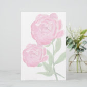 ピンクのシャクヤクの文房具 便箋 (スタンド正面)