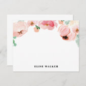 ピンクのシャクヤクの春の花柄|のパーソナライズな文房具 招待状 (正面/裏面)