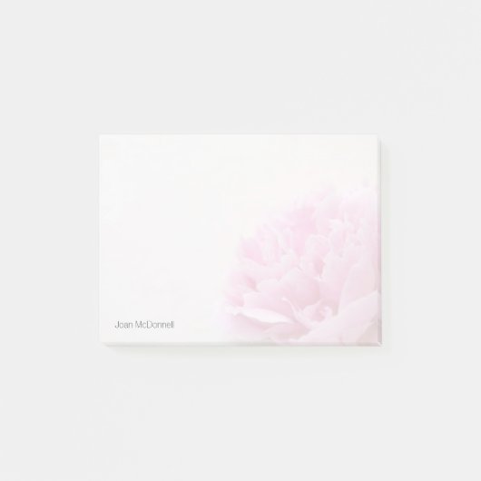 ピンクのシャクヤクの眺めは衰退します ポストイット (正面)