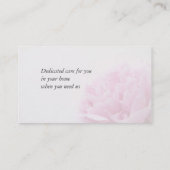 ピンクのシャクヤクの眺めは衰退します 名刺 (裏面)