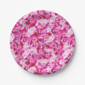 ピンクのシャクヤクの紙皿 ペーパープレート (正面)