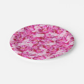 ピンクのシャクヤクの紙皿 ペーパープレート (アングル)