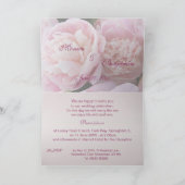 ピンクのシャクヤクの結婚式招待状カード 招待状 (内部)