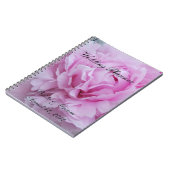 ピンクのシャクヤクの花のウェディングプランナー ノートブック (左側)