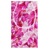 ピンクのシャクヤクの花のギフトバッグ スモールペーパーバッグ (裏面)