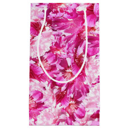 ピンクのシャクヤクの花のギフトバッグ スモールペーパーバッグ