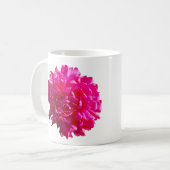 ピンクのシャクヤクの花のマグ コーヒーマグカップ (正面左)