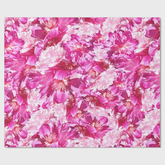 ピンクのシャクヤクの花の包装紙 ラッピングペーパー (フラット)