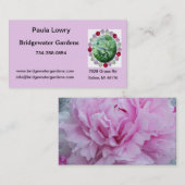 ピンクのシャクヤクの花の名刺 名刺 (正面/裏面)