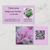 ピンクのシャクヤクの花の名刺 名刺 (正面/裏面)