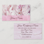 ピンクのシャクヤクの花びらの名刺のテンプレート 名刺 (正面/裏面)