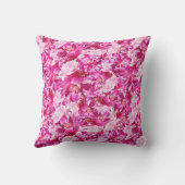 ピンクのシャクヤクの花16"正方形の綿の枕 クッション (裏面)