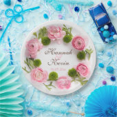 ピンクのシャクヤクの花 ペーパープレート (パーティー)