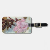 ピンクのシャクヤクの花 ラゲッジタグ (正面横)