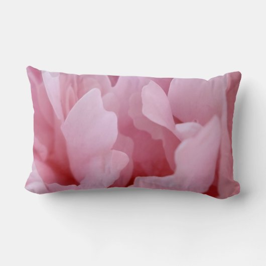 ピンクのシャクヤクの花 ランバークッション (裏面)