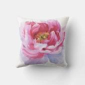 ピンクのシャクヤクの装飾用クッション クッション (裏面)