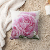 ピンクのシャクヤクの装飾用クッション クッション (ブランケット)