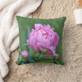 ピンクのシャクヤク クッション (ブランケット)