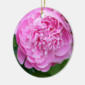 ピンクのシャクヤク セラミックオーナメント (左)