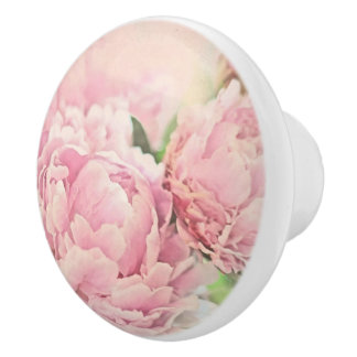 ピンクのシャクヤク セラミックノブ