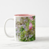 ピンクのシャクヤク ツートーンマグカップ (左)