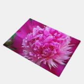 ピンクのシャクヤク ドアマット (アングル)