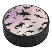 ピンクのシャドーフィッシュサメのグラデーション銀河系宇宙 アイスホッケーパック (3/4)