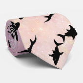 ピンクのシャドーフィッシュサメのグラデーション銀河系宇宙 ネクタイ (ロール)