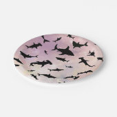 ピンクのシャドーフィッシュサメのグラデーション銀河系宇宙 ペーパープレート (アングル)