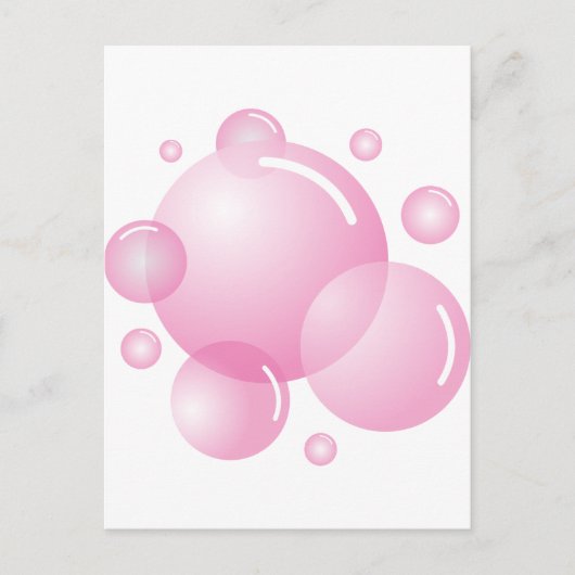 ピンクのシャボン玉 ポストカード (正面)