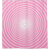 ピンクのシャワーカーテンとハート – カラーの選択 シャワーカーテン (正面)